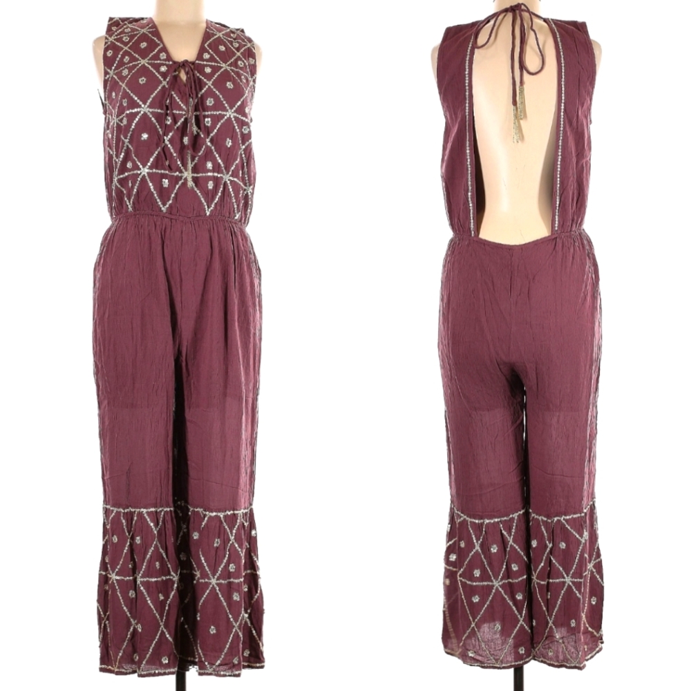 Raga Backless Sequin Jumpsuit - Anthropologie Festival Summer